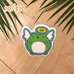 Angel Frog Sticker – Cute Kawaii Frog Vinyl Decal | Small Animal Planner Sticker